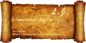 Löwensohn Júlia névjegykártya